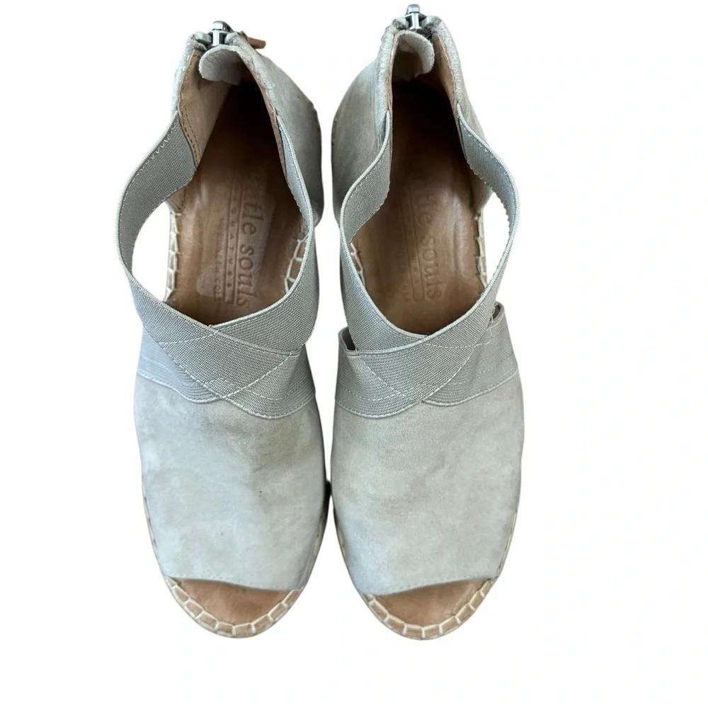 Gentle Souls by Kenneth Cole Colleen suede  wedge espadrille sandals 7.5 - Picture 4 of 11